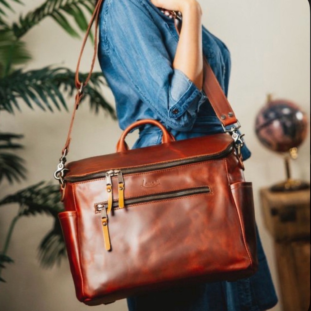 Saddleback Leather Co Love 41 Convertible Leather Day Bag & Bottle Holder